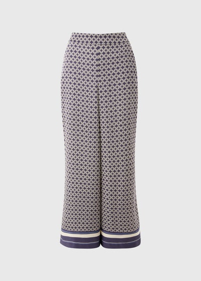Et Vous Navy Chain Pattern Twill Co Ord Trousers