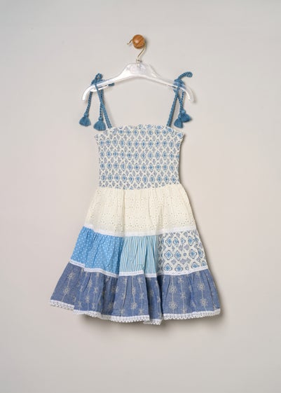 Miss Blue Printed Patch Work Summer Dress (2-7yrs)