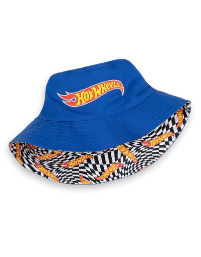 Hot Wheels Blue Logo & Checkerboard Reversible Bucket Hat