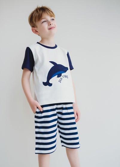 Lilly & Sid Multi Coloured 2 Pack Nautical & Stripe Print Shorts (0-7 Years)