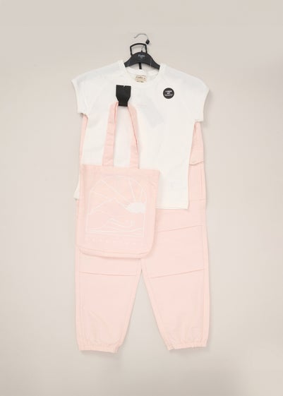 Fudo Soft Pink T Shirt Trousers & Bag Outfit Set (2-14yrs)