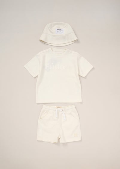 Fudo Cream T Shirt Shorts & Bucket Hat Outfit Set (12-24mnths)