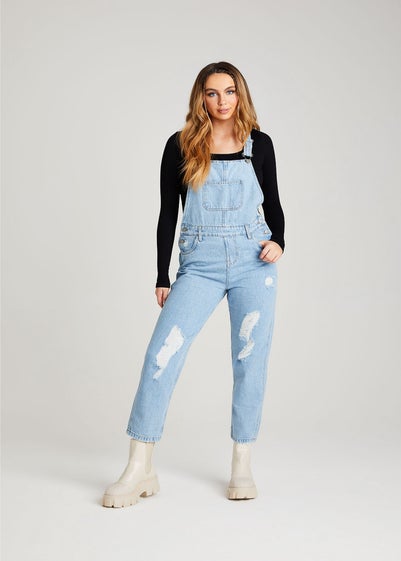 Urban Bliss Blue Ripped Long Dungaree