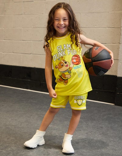 Paw Patrol Rubble Kids Yellow Basketball Set (2-7 Years)