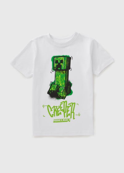 Minecraft Boys White Creeper T-Shirt (4-13yrs)