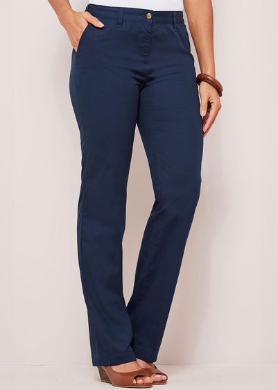 Cotton Traders Dark Blue Everyday Straight Leg Trousers