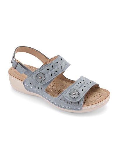 Cotton Traders Light Blue Adjustable Sandals
