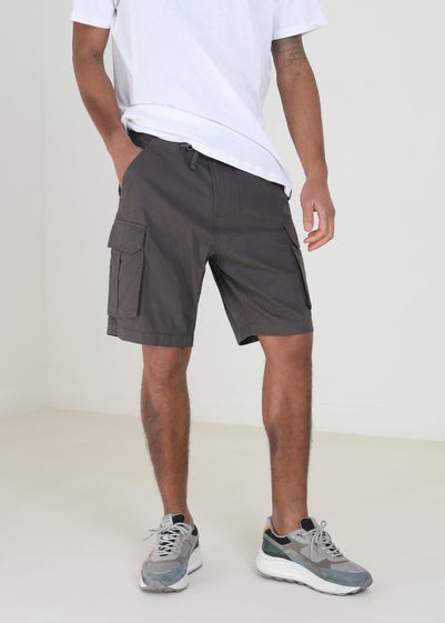 Brave Soul Grey Cotton Cargo Shorts