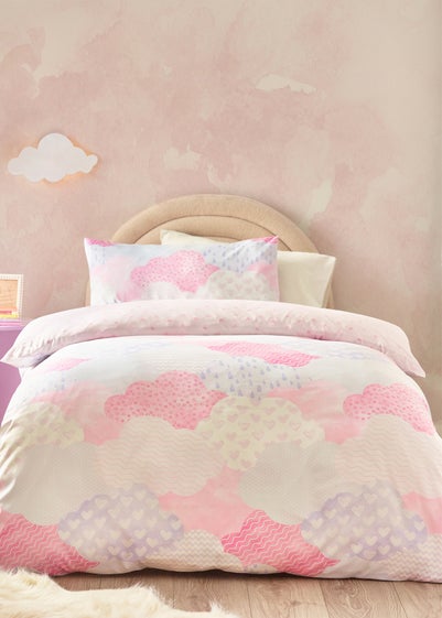Catherine Lansfield Kids Soft as a Cloud Pink Pastel Duvet Cover Set
