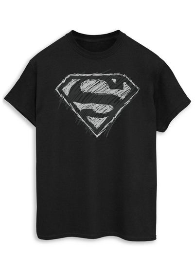 DC Comics Superman Sketch Logo Black T-Shirt