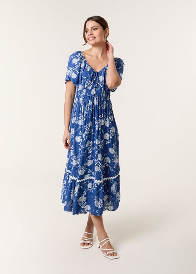 Blue Vanilla Blue Rick Rack Woven Midi Dress