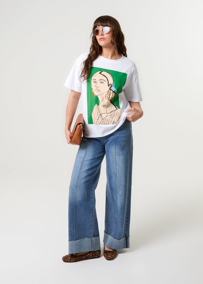 Blue Vanilla White Woman Portrait Top