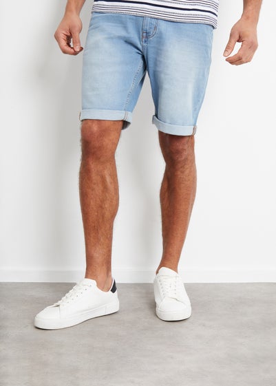 Threadbare Light Blue Edmonton Turn Up Denim Shorts
