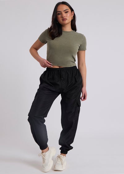 Urban Bliss Black Parachute Cargo Trouser