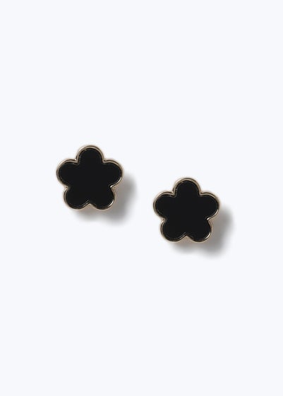 Muse Black Flower Earrings