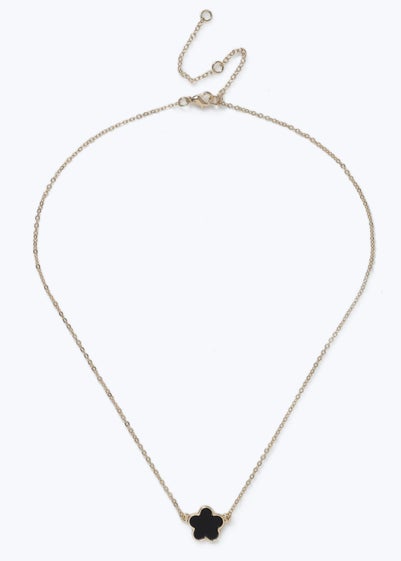 Muse Black Flower Necklace