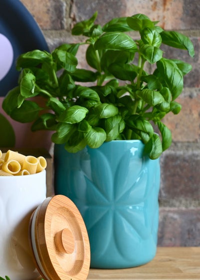 Beau & Elliot Teal Carnaby Porcelain Embossed Pot Large
