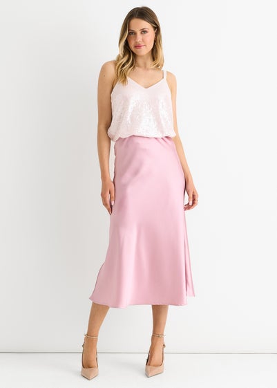 Gini London Pink Sequin V Neck Cami Top