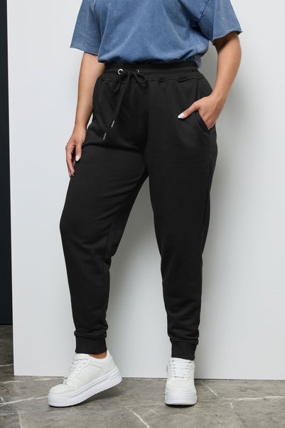 Yours Curve Black Elasticated Stretch Joggers