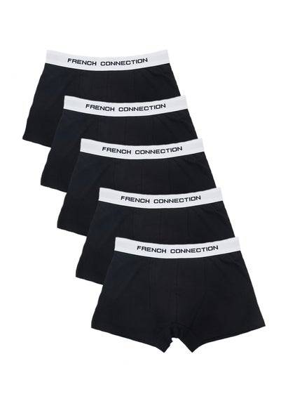 French Connection White 5 Pack Cotton Stretch Boxers