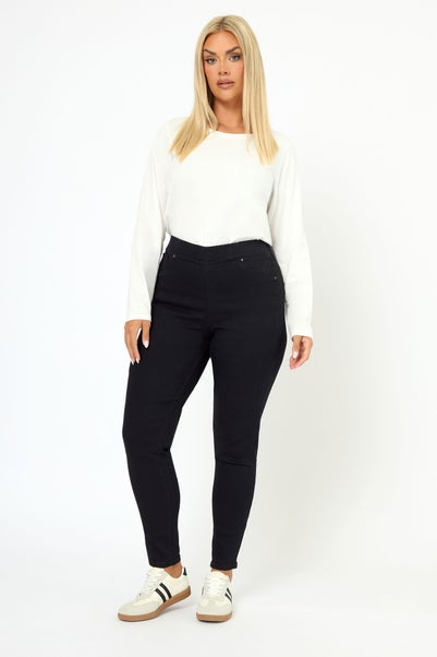 YOURS FOR GOOD Curve Black Pull On Stretch JENNY Jeggings