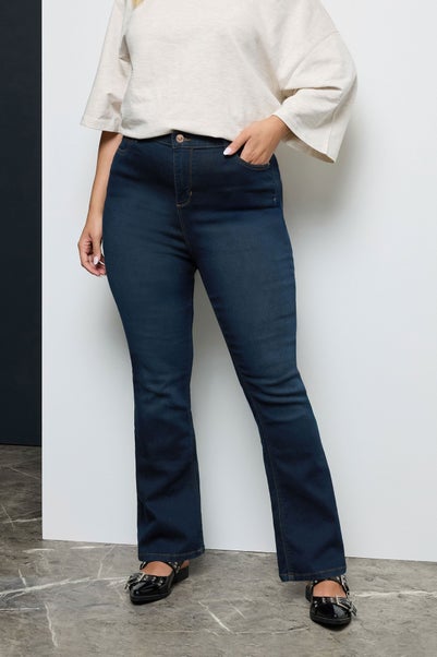 Yours Curve Dark Indigo Blue Bootcut Stretch Isla Jeans