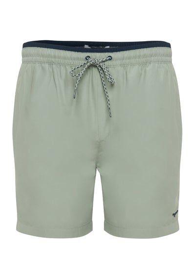 Threadbare Soft Green Contrast Logo Swim Shorts