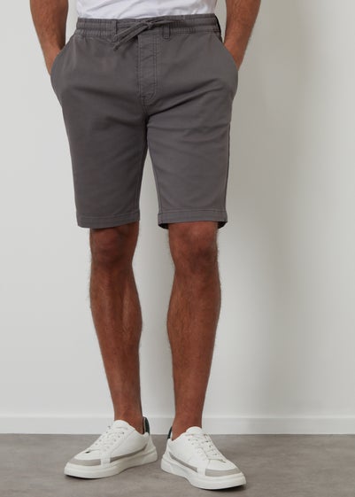 Threadbare Dark Grey Elasticated Waist Stretch Chino Shorts