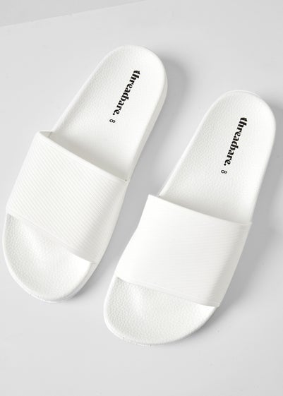 Threadbare White Lightweight Sliders