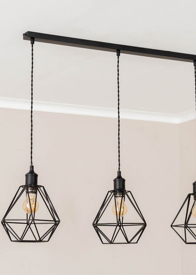ValueLights Diablo Geometric Shade 3 Drop Diner Bar Ceiling Pendant Light