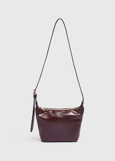 Brown Faux Leather Cross Body Bag