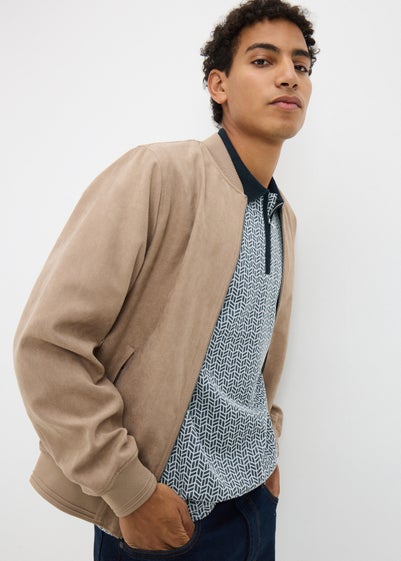 Blue Smart Tile Zip Polo Shirt