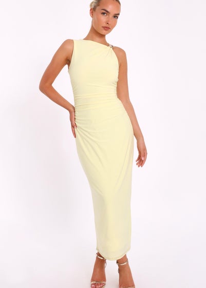 Quiz Yellow Buckle Midaxi Dress