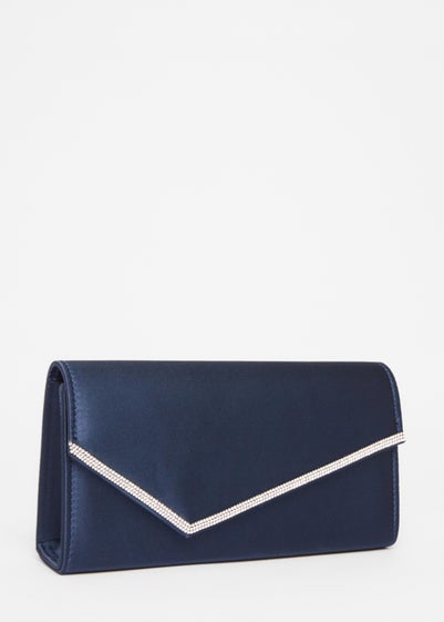 Quiz Navy Diamante Clutch