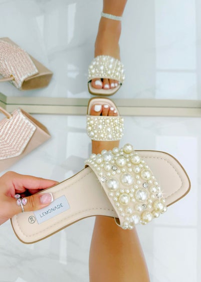 Love Lemonade Natural Sparkly Pearl Luxe Sliders