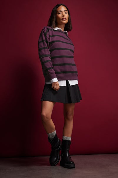 Pixiegirl Burgundy Red Stripe Sweatshirt