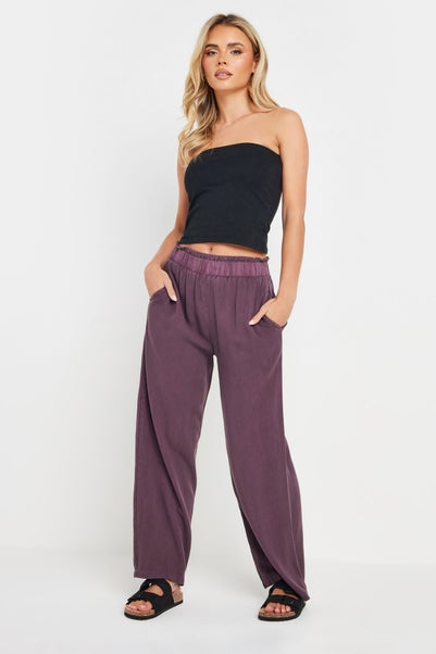 Pixiegirl Purple Acid Wash Wide Leg Trousers