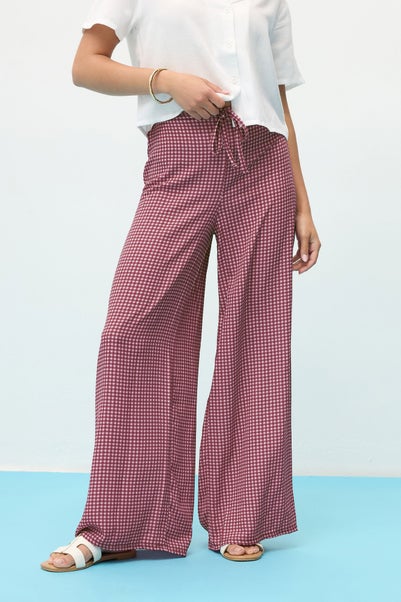 Pixiegirl Pink Gingham Wide Leg Trousers