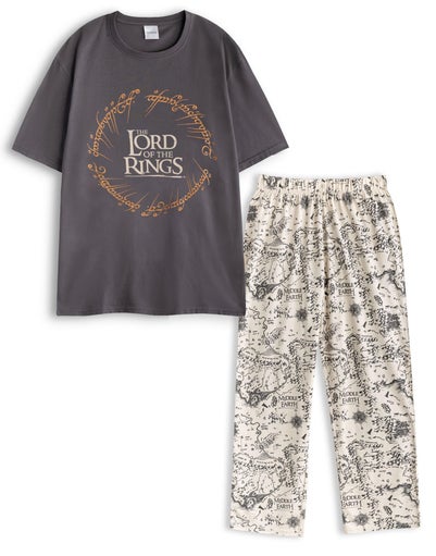 Lord Of The Rings Adults Black Logo Pyjama Set
