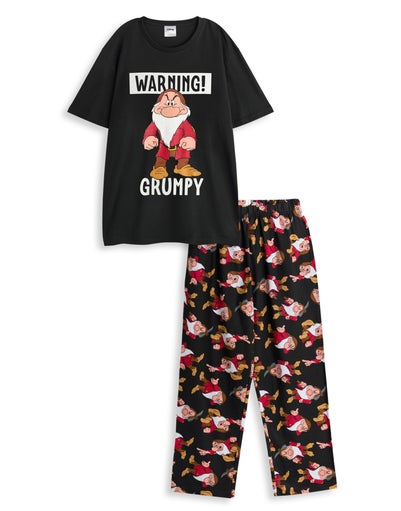 Disney Snow White & Seven Dwarfs Adults Black Pyjama Set