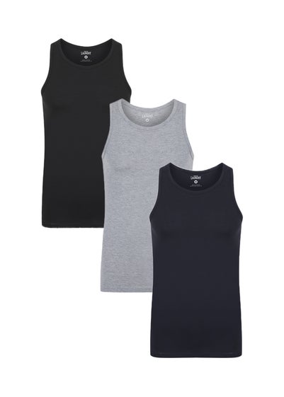 Tokyo Laundry Light Grey 3-Pack Cotton Basic Vests