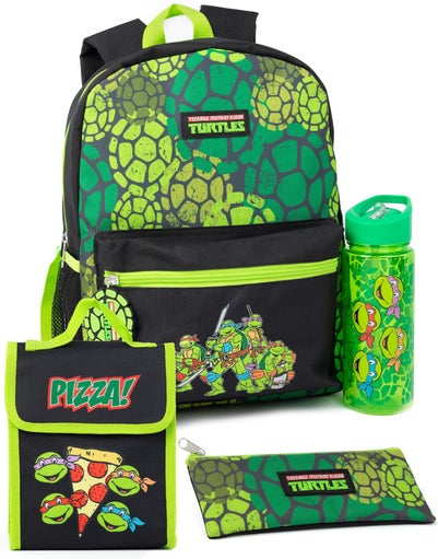 Teenage Mutant Ninja Turtles Pizza Kids Green 4 Piece Backpack Set