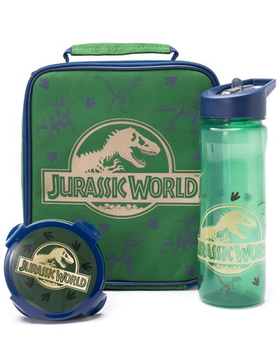 Jurassic World Childrens Lunch Bag, Bottle & Snackpot 3 Piece Set