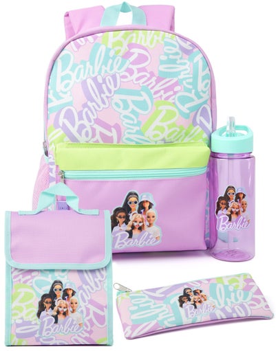 Barbie 4 Piece  Purple Backpack Set