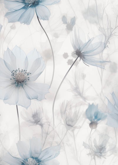 Muriva Lissa Flowers Blue Wallpaper