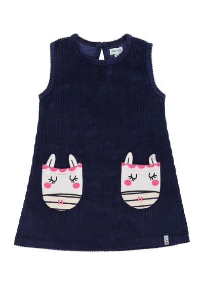 Lilly & Sid Navy Horse Face Applique Dress (0-8 Years)