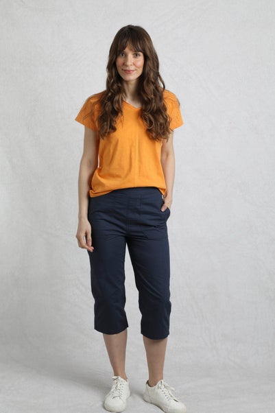 Weird Fish Navy Anyar 3/4 Length Ripstop Trousers