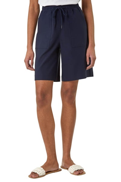 Roman Navy Drawcord Detail Pocket Stretch Shorts