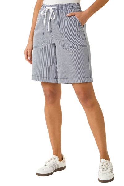Roman Multi Narrow Stripe Drawcord Shorts