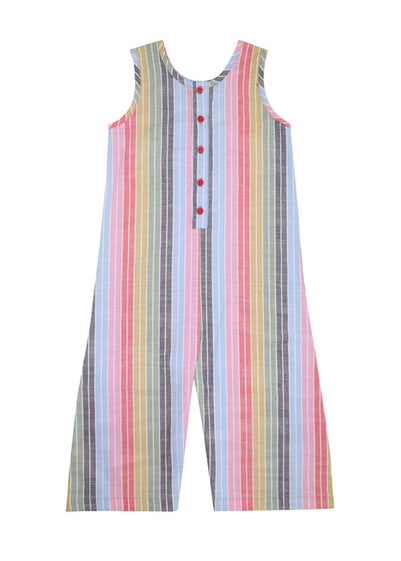 Lilly & Sid Multicoloured Rainbow Stripe Print Jumpsuit (24 Months- 8 Years)